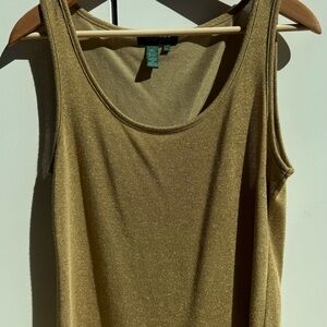 Lauren Ralph Lauren Gold Metallic Tank Top — Size P/L
